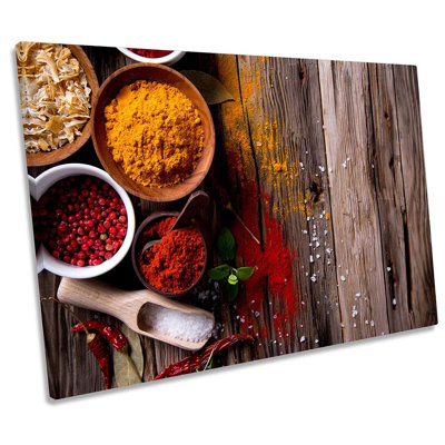 Kitchen Hot Spices Herbs - Wrapped Canvas Print