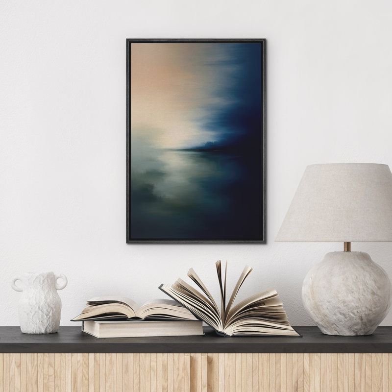 Reproduction d'art abstrait sur toile encadrée pour décoration intérieure moderne, Noir, H 24 po x l 16 po