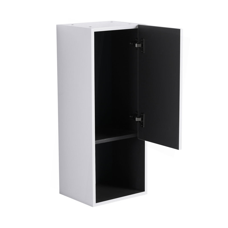 Armoire latérale de salle de bain 12 po, 3 portes à fermeture douce, montage flottant, 12 * 3 (emballage KD), Blanc