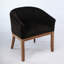 Chaise de salle à manger rembourrée de style Mid-Century avec accoudoirs, matériau principal en lin, structure en bois d'hévéa, accent de l 19 po pour le salon, ensemble simple, noir, conception épurée, - pièces en caoutchouc bruyantes, support en bois massif,