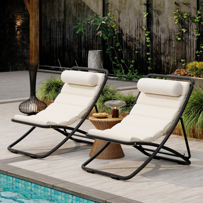 Chaise pliante d'extérieur 2 pièces