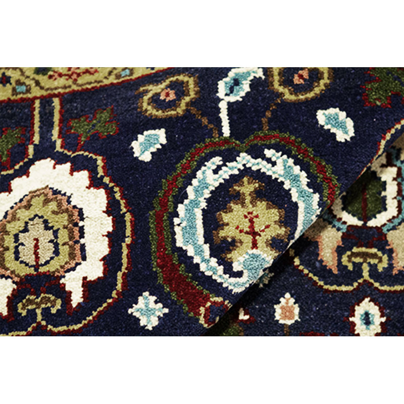 Tapis mauve, beige et bleu noué à la main de haute qualité