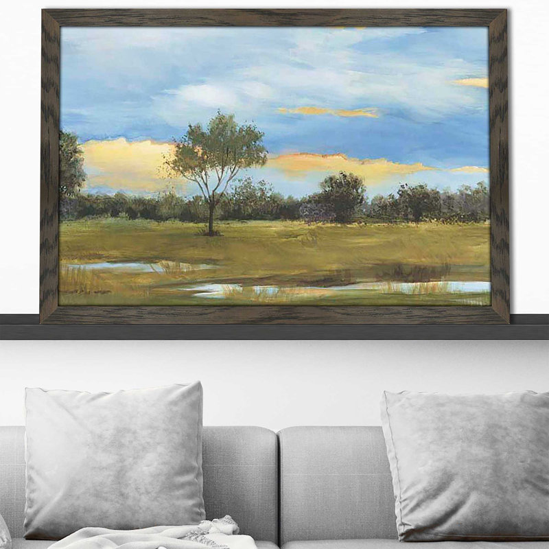 Riverwalk II - peinture à cadre flottant, Cadre chocolat patiné, H 21,5 po x l 27,5 po x P 0,75 po