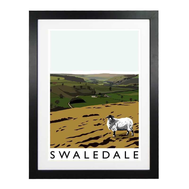 'Swaledale' by Richard O'Neil - Print, Black Wood Frame, 54 cm H x 44 cm W x 2.2 cm D