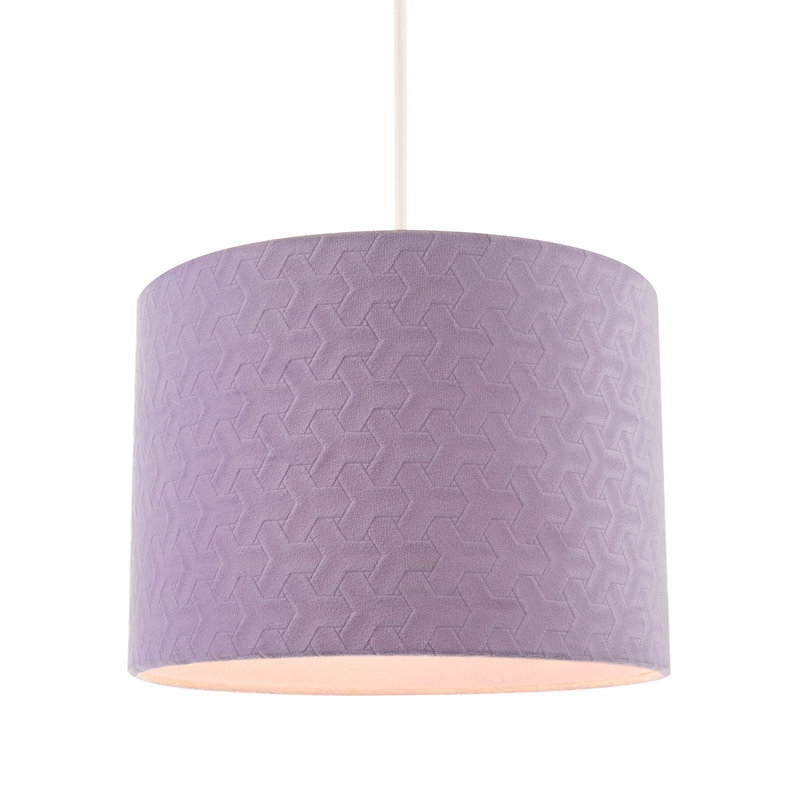 18cm H Fabric Drum Lamp Shade ( No Direct Attachment Method ) in Purple