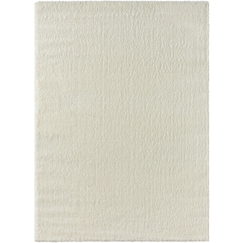 Solid Color Machine Woven Polypropylene Shag Area Rug, Rectangle 6' x 9'