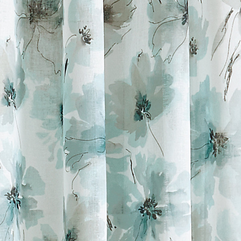 Rideau avec œillets Dkny Modern Bloom, l 50 po x L 95 po, bleu