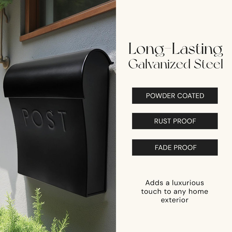 Boîte aux lettres murale Vicki Euro Farmhouse Max, Noir