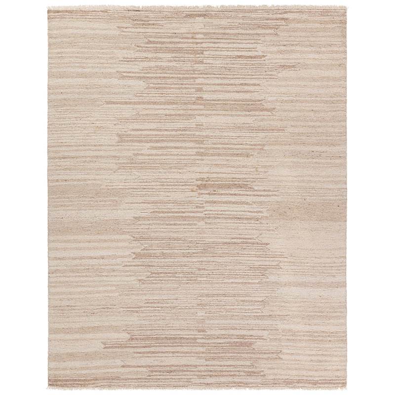 Tapis ivoire touffeté à rayures Lexxi (10 pi x 14 pi), Rectangle 10 pi x 14 pi