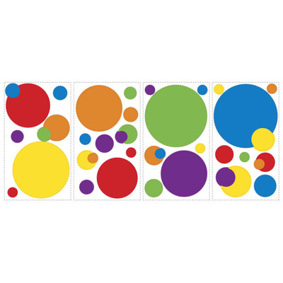 Décalcomanie murale points de couleur primaires