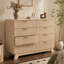 Commode cannelée à 8 tiroirs l 43,3 po Avelyn, commode moderne, rangement en bois-1078395495