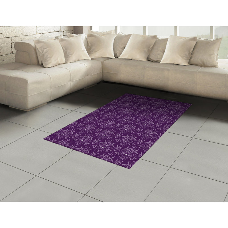 Tapis décoratif aubergine, Rectangle— 4 pi x 5 pi 8 po
