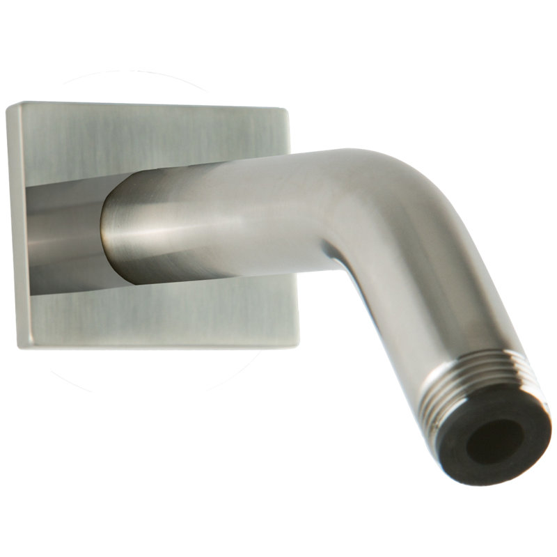 Wall Mount Angled Shower Arm R+S Escutcheon, Brushed Nickel