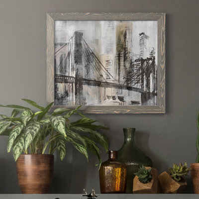 «Brooklyn Bridge Twilight», reproduction d'art sur toile encadrée