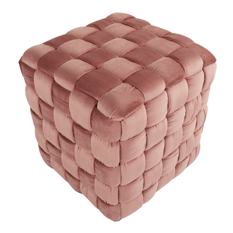 Velvet Ottoman, Blush Pink 