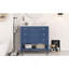 Meuble-lavabo élégant avec lavabo, tiroirs et armoire pour un décor de salle de bain fonctionnel et élégant.-298051035