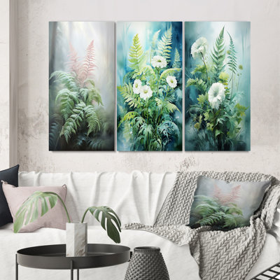 «Ferns Romantic Impression», 3 pièces sur toile