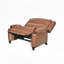 Fauteuil inclinable manuel en similicuir avec porte-gobelets et dossier réglable, pieds en bois massif