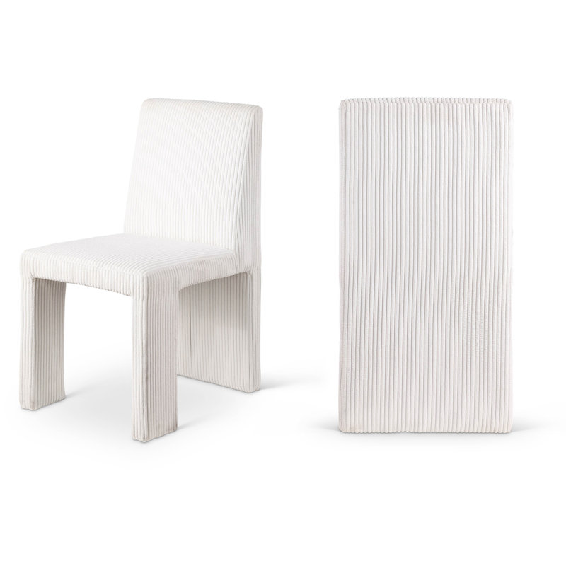 Chaise en velours côtelé Benson, Velours côtelé crème