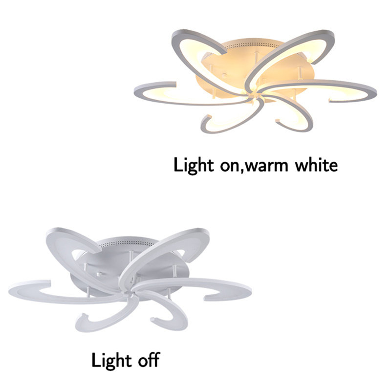 Plafonnier rotatif à 6 pétales Luftim, jaune, Blanc chaud