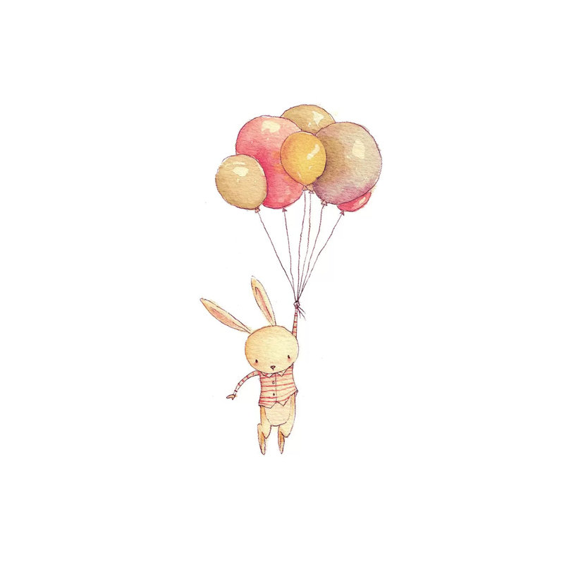 Flying Bunny by Mike Koubou - Wrapped Canvas Gallery-Wrapped Canvas Giclée, 20.32 cm H x 30.48 cm W
