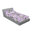 Vert olive et noix de coco / motif floral lilas
