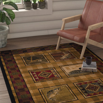 Tapis à bordure jaune Sayre