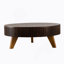 Table basse ronde 39,37 "avec espace de rangement, convenant au salon et au bureau, brun