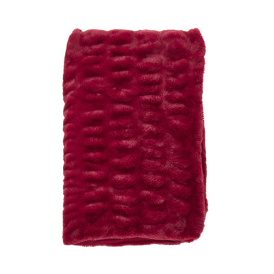 Jeté en fausse fourrure côtelée - Jeté en polyester moelleux pour un confort quotidien confortable et une décoration moderne