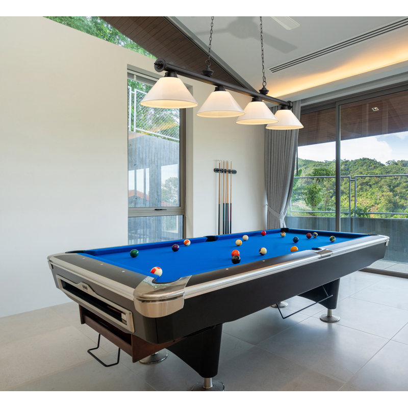 Annaleisa 4 - Light Pool Table Lights Pendant, White, Matte Black