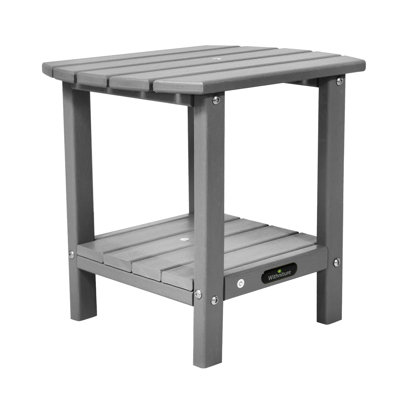 2-Tier Storage Adirondack Side Table,Grey