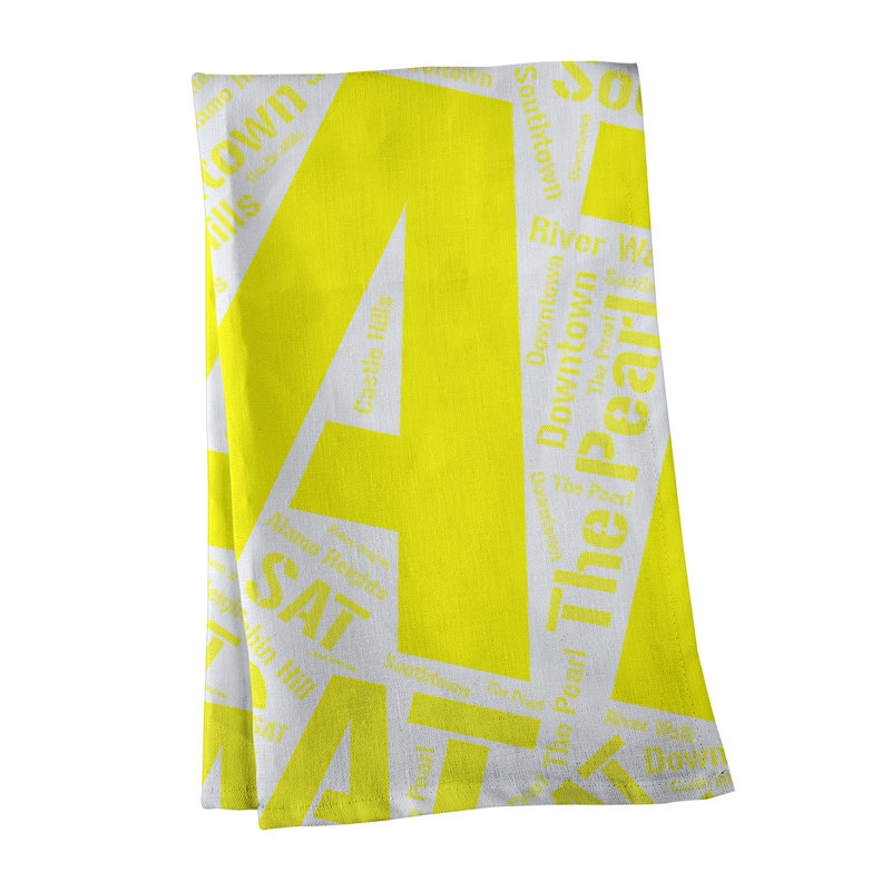Cotton Tea Towel Kitchen Towel, San Antonio, Black
