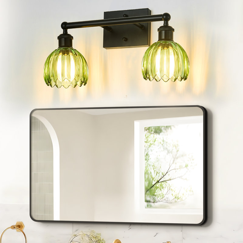 Luminaire de meuble-lavabo moderne Modern, 2, Noir mat, Vert