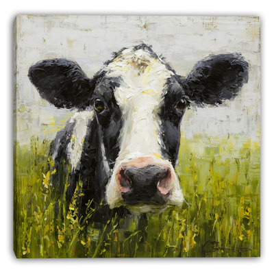 Curious Cow Wrapped Canvas Wall Art