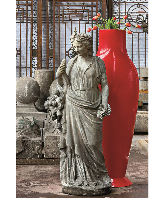 Misses Flower Power Floor Vase, Red