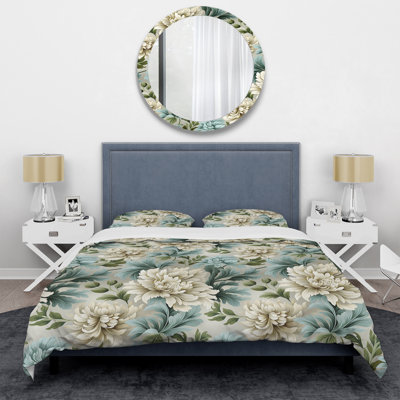 Ensemble de housse de couette Petask Symphony Green Damask Harmony - Damask