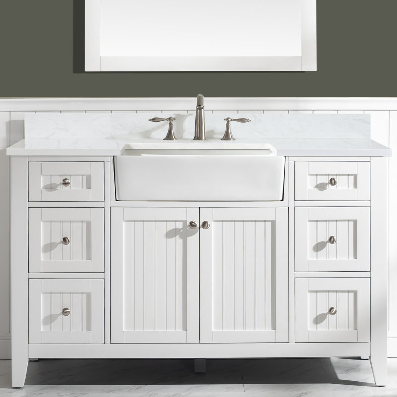 Ensemble de meuble-lavabo simple 54 po, Blanc