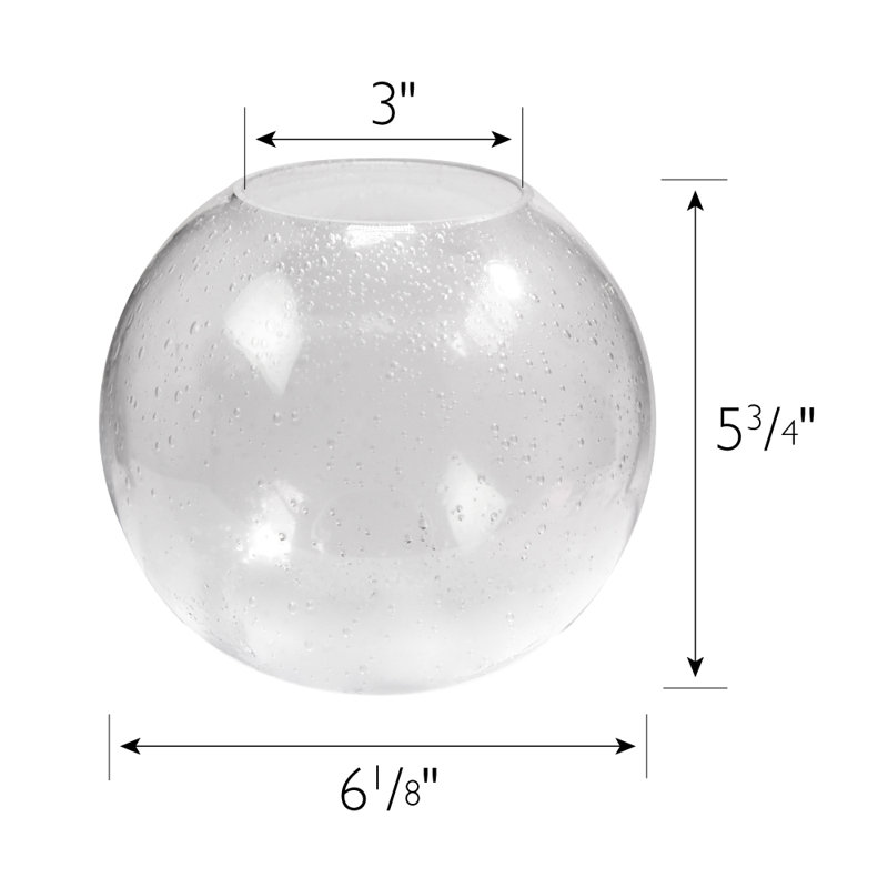 Abat-jour en verre granuleux de remplacement Gracelyn, H 6 po x l 6 po x P 6 po