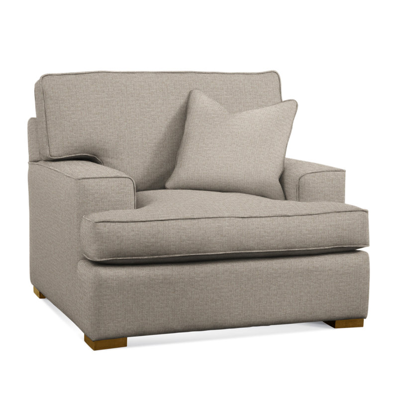 Sadie Upholstered Accent Chair, Beige Performance Fabric; 0851-73, Havana Finish