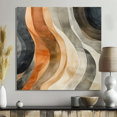 Minimlaist Earthline Motion - Abstract Metal Wall Art, Modern Metal Print