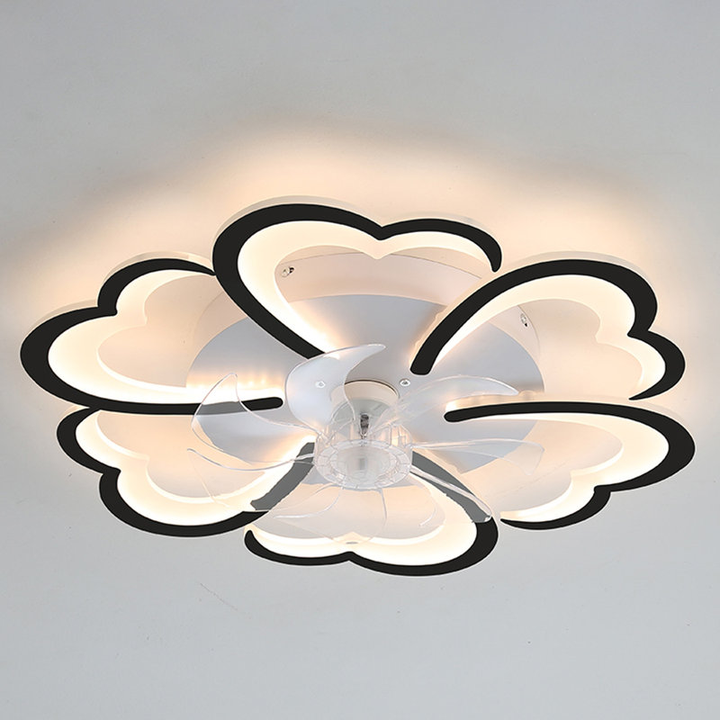 26.7" Black Low Profile Ceiling Fan With Light, 6-Speed DC Motor, 3 Color Temps, Remote & App Control