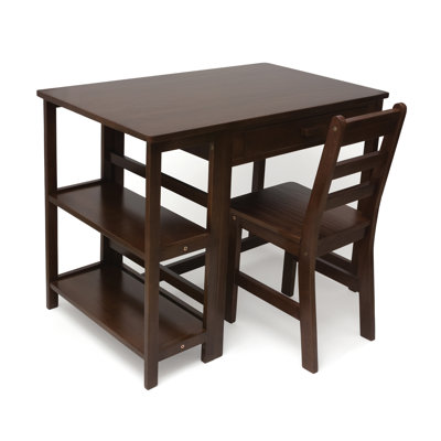 Kids Work Station & Chair, Walnut Finish