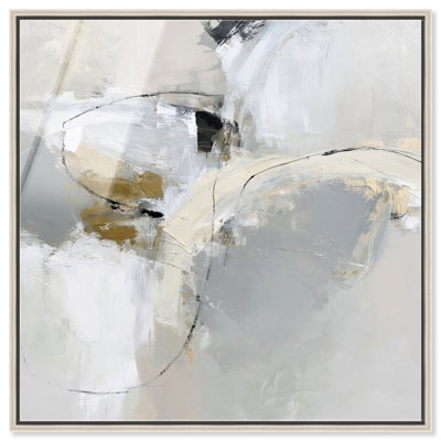 Mineral Trace Framed Acrylic Print Large Abstract Art by Art Remedy, Silver Frame, 40 x 40