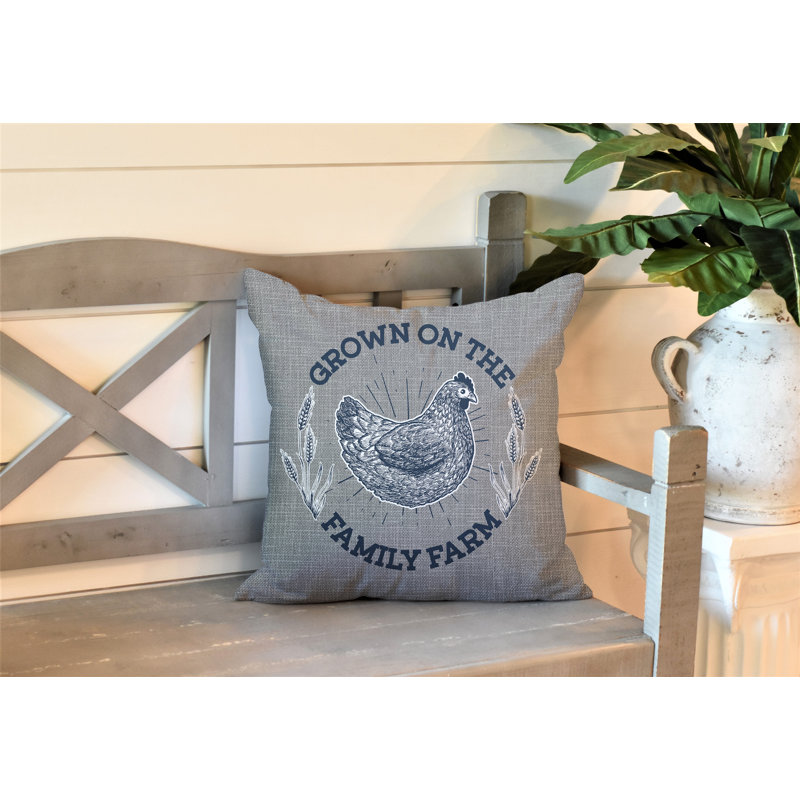 Coussin intérieur / extérieur Rusty Farm House, L 19 po x H 19 po, gris