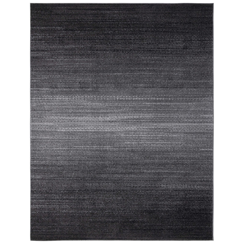 Tapis gris foncé / gris clair en polypropylène tissé à la machine Difranco, Rectangle de 11 pi x 15 pi