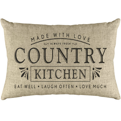  Country Kitchen Linen Lumbar Pillow