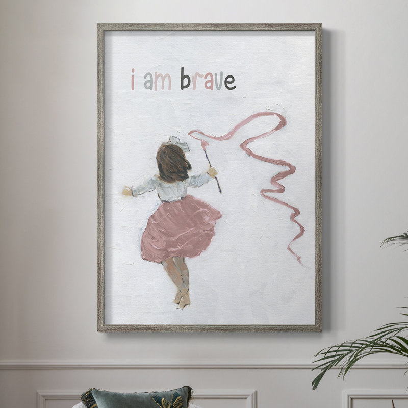 «Girl Catching Wind», reproduction encadrée - bois massif, H 11 po x l 9 po
