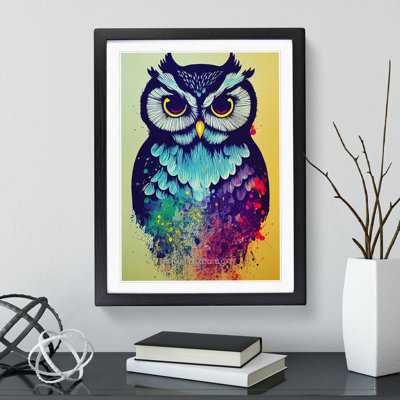Owl Splash No.2 Abstract - Framed Print