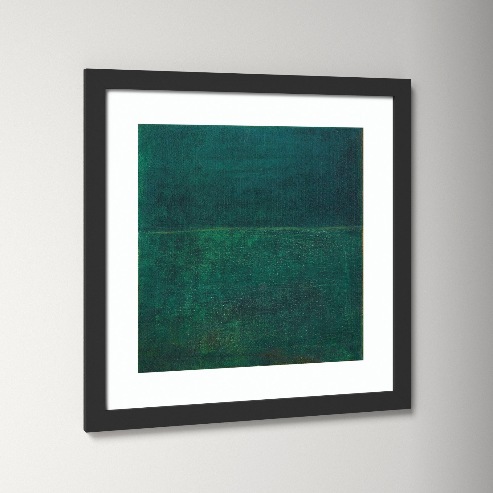 Green Zen I by Jodi Fuchs, Black Framed Paper, 18.12" H x 18.12" W x 0.88" D