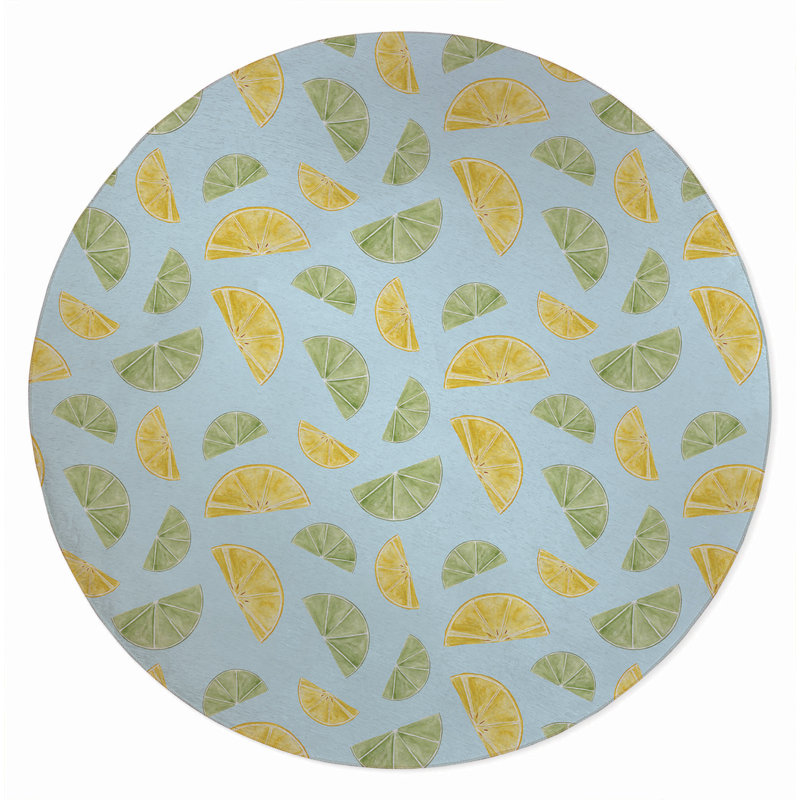 Tapis d'extérieur Summer Limes & Lemons, Rond 5 pi